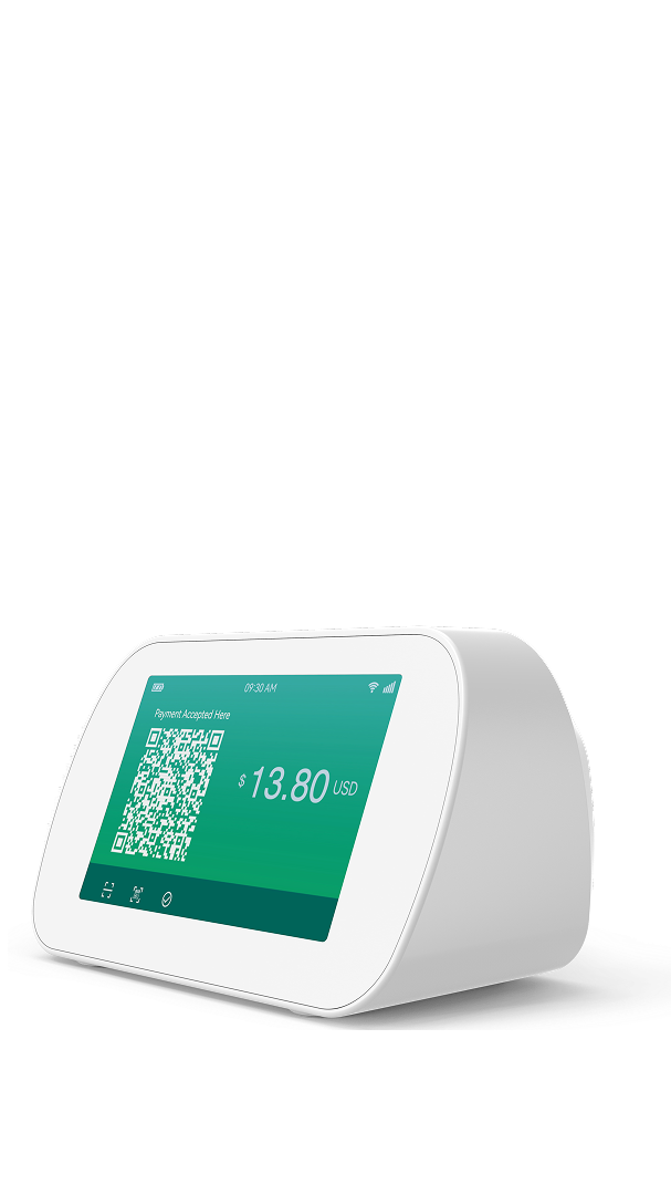 Pantalla interactiva opcional y código QR dinámico